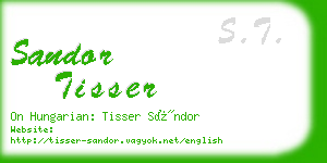 sandor tisser business card